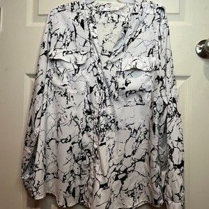 Calvin Klein Sheer Marble Women’s Blouse Shirt